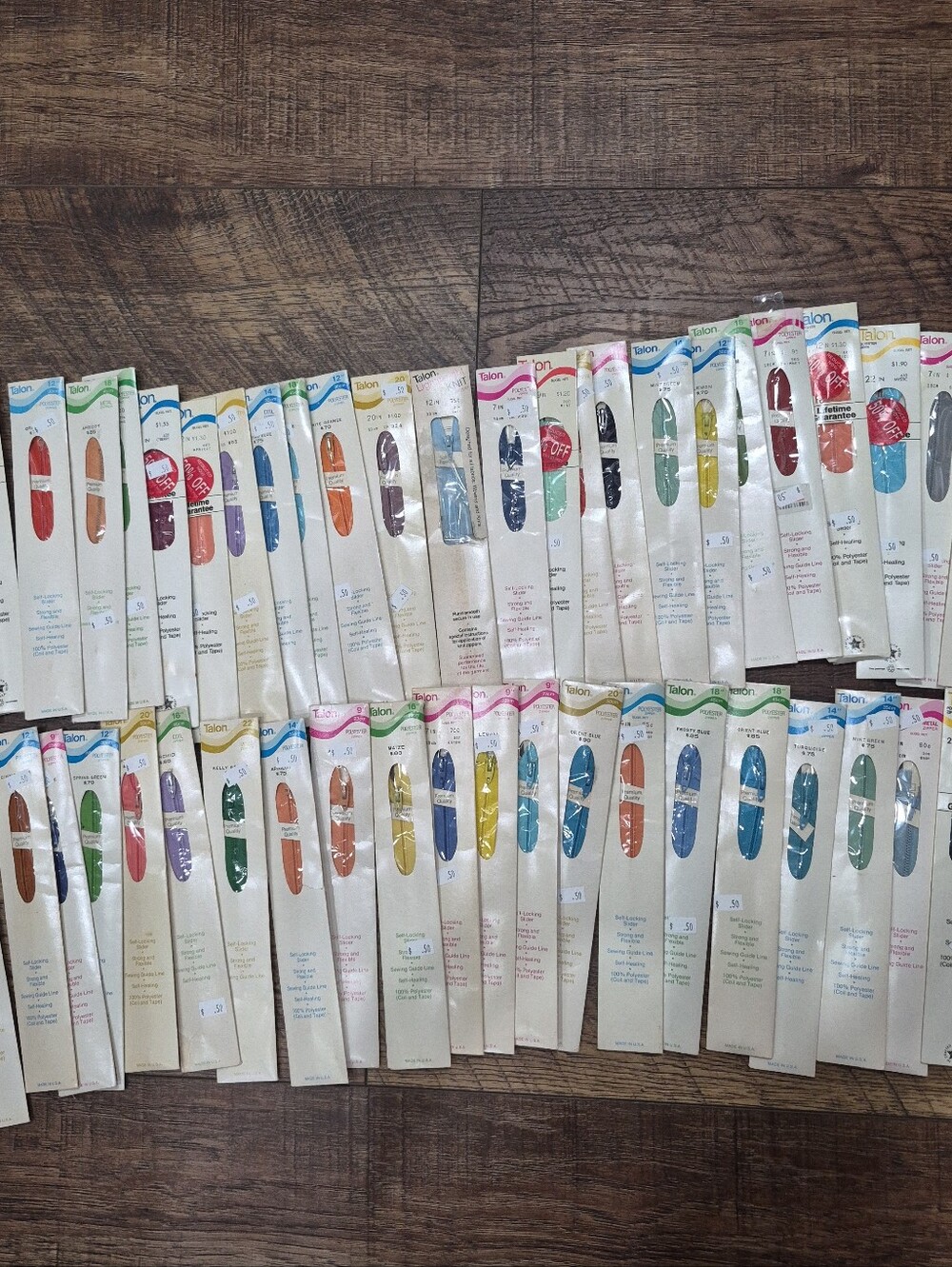 New Oldstock Talon Zippers Sewing Assorted Lot Of 49 Haberdashery